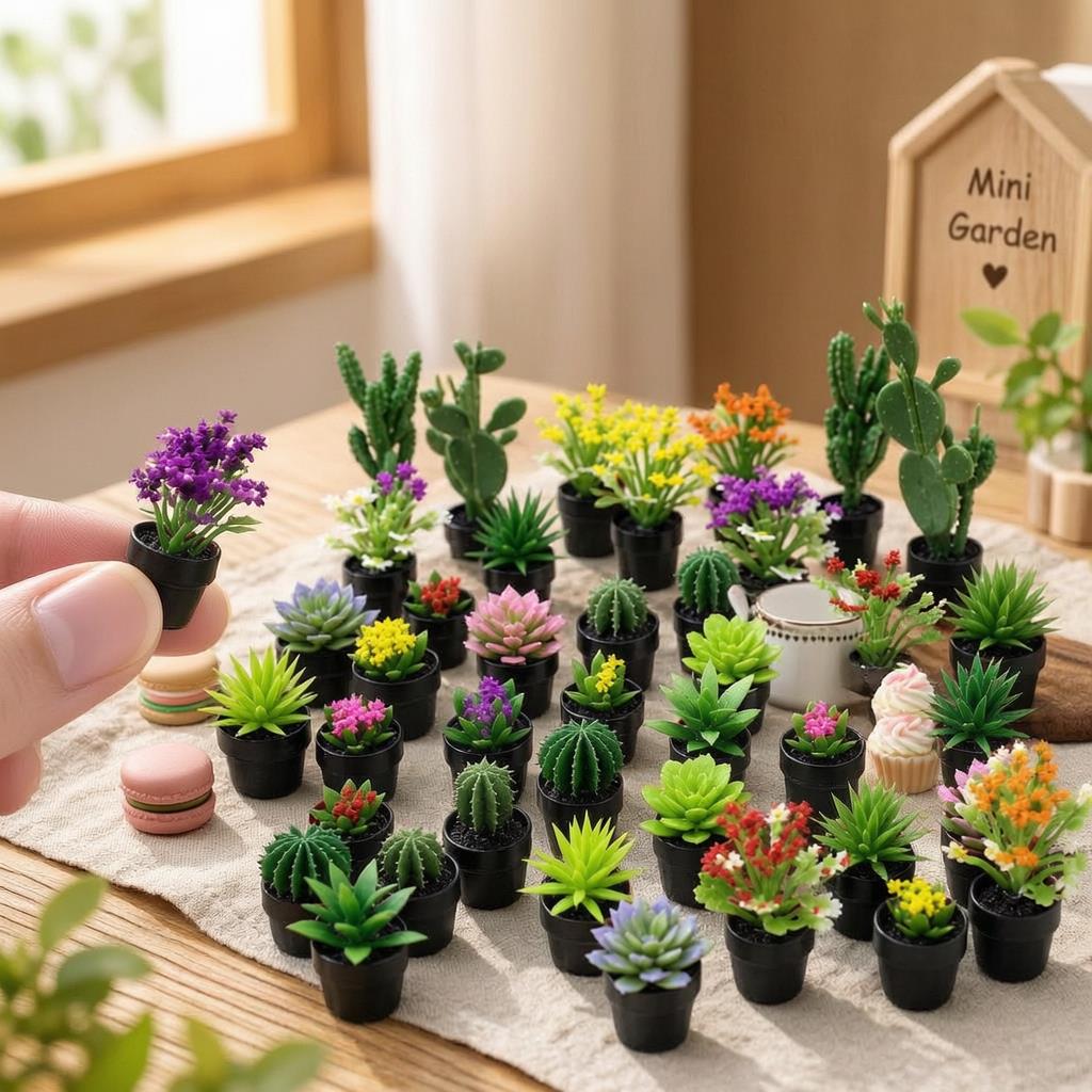 8 ชิ้น ต้นไม้กระถางพลาสติกจิ๋ว - Succulent Set บทวิจารณ์และราคา
